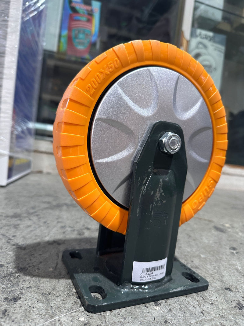 Supo Orange Wheel 2" - 8"| Model : C- | Type : Swivel , Brake or Rigid Wheels Supo 8" Rigid PU (800kg) 
