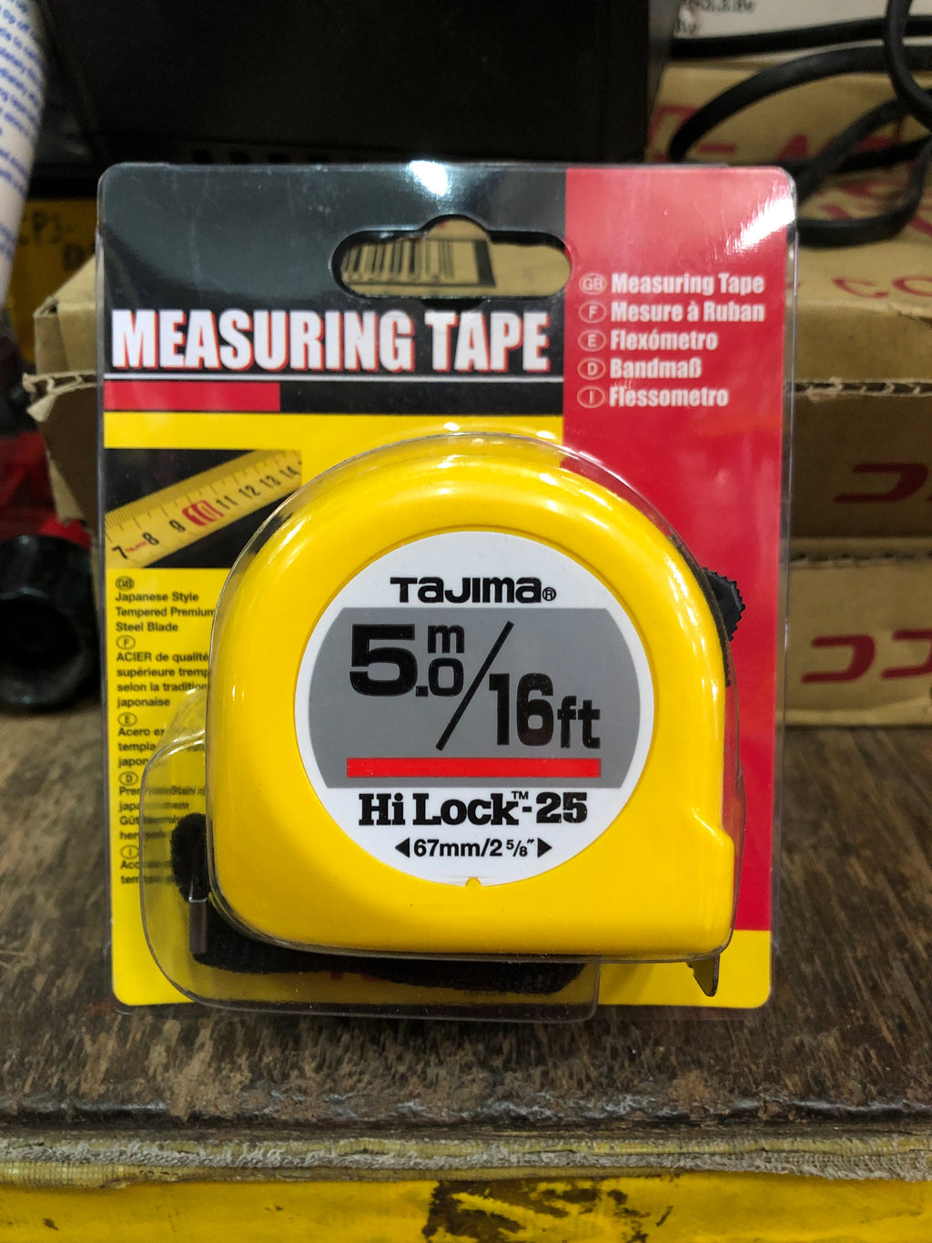 TaJIma steel tape measure, 25 mm wide, 5 meters long, J25-50 1001-0148