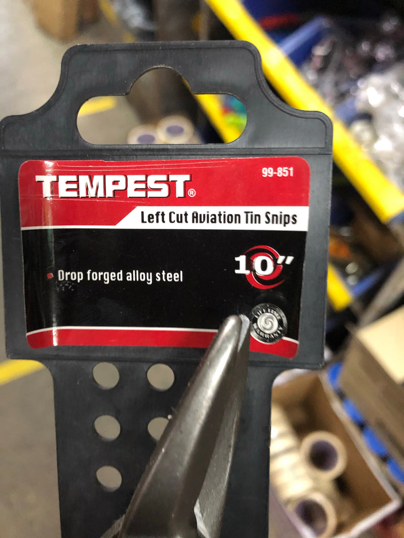 Tempest 10" (250mm) Left Cut Aviation Tin Snips | Model : AVS-T99851 (99-851) Aviation Snips Tempest 