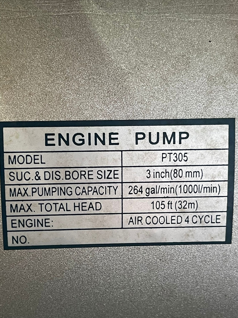 Tropic 3" gasoline 5hp Water Pump come with EY20D robin engine | Model : WP-TRP75YC Water Pump Tropic 