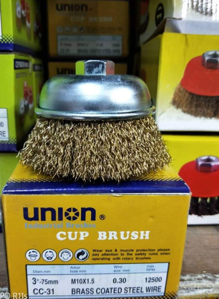 Union Cup Brush 3"Xm10X1.5 Brass Cc-31 | Model : CB8-UN-CC31 Union 
