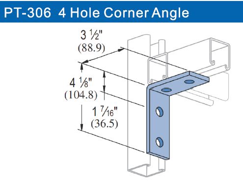 Us 4 Hole Angle Bracket (PT-306) | Model : BIS205 Aiko 