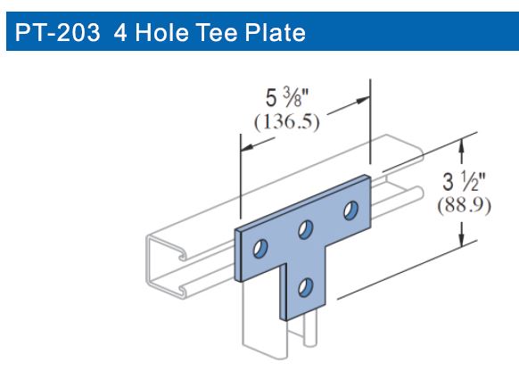 Us 4 Hole T Plate (Bp1031Hg) (PT-203) | Model : BIS108 Aiko 