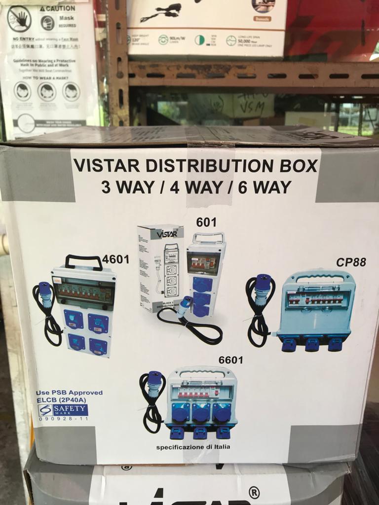 VISTAR 220V Heavy Duty Block 4 Distribution Box (Portable) | Model : CEE-ELCB-4W ELCB Vistar 