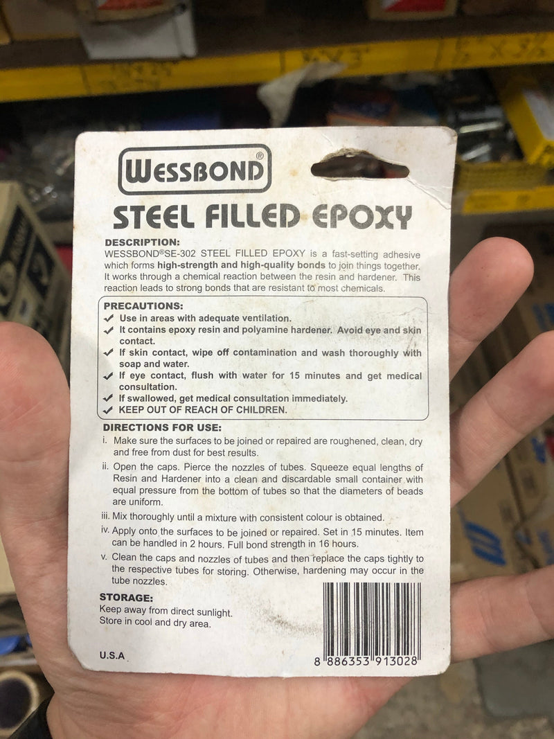 Wessbond 20g Steel Filled Epoxy | Model : GLUE-SE302 Epoxy Wessbond 