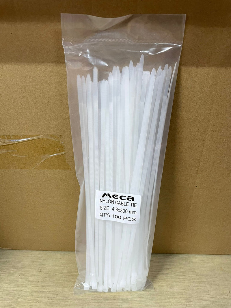 White Cable Tie | Model: CTW- Wire & Cable Ties Aiko 12" x 4.8mm 