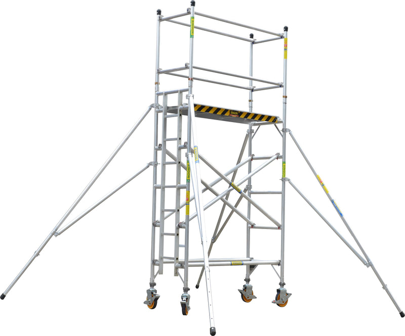 XG Aluminium 4.5m Stand Platform Height Scaffolding Single Width Ladder Tower | Model : L-XG178S-4.5M Scaffolding XG 