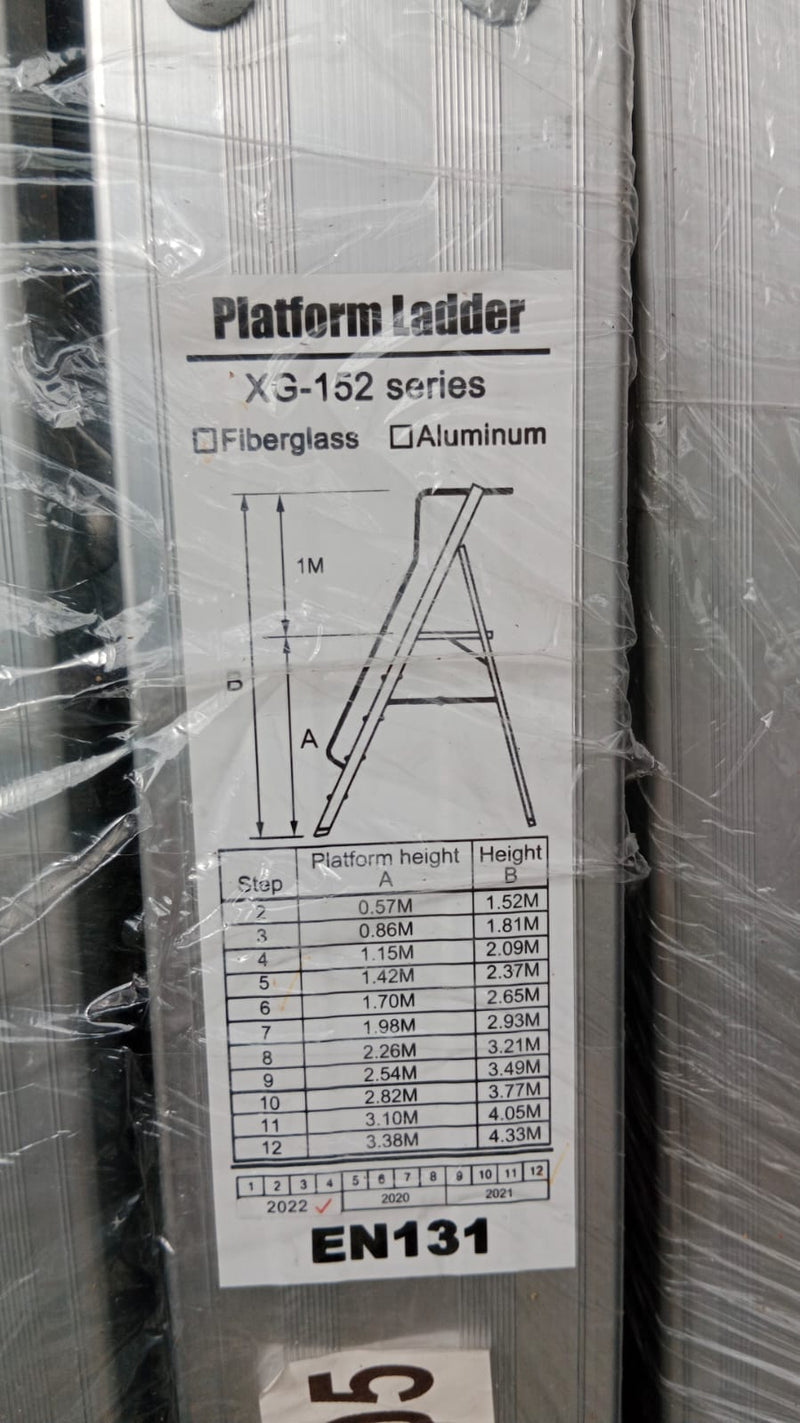 XG Aluminium Platform Ladder with Handle & Toe Box, Sizes : 4 Steps to 8 Steps | Model : L-XG152EAD Platform Ladder XG 