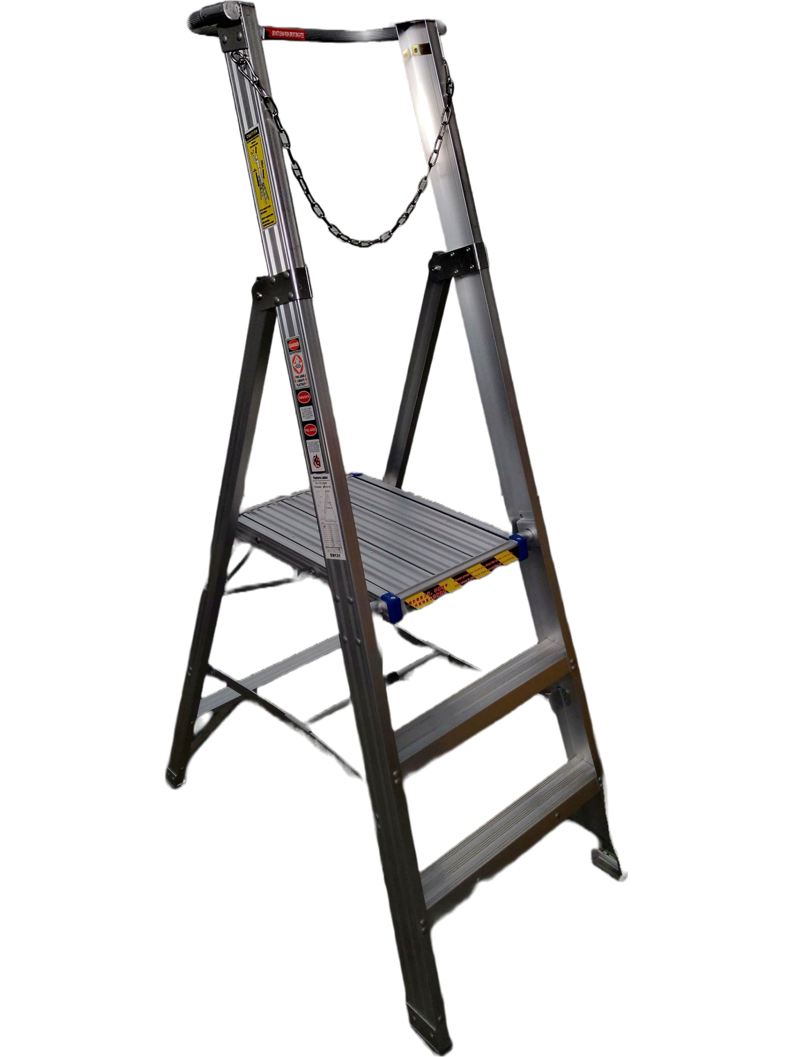Ladder Chain Usage XG Aluminium Platform Ladders Come with Safety Chain | Sizes : 3 Steps