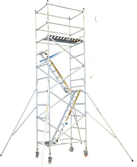 XG Aluminum 6.3m Stand Platform Height Scaffolding With 45 Degree Stairway Towers | Model : L-XG178SS-6.3M Scaffolding XG 