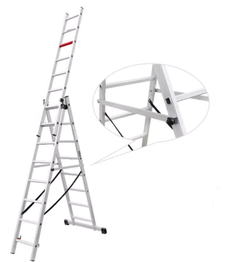 XG Aluminum Combinational Ladder - 3 Sections | Model : L-XG116A3 Multi Stair Case Ladder XG 