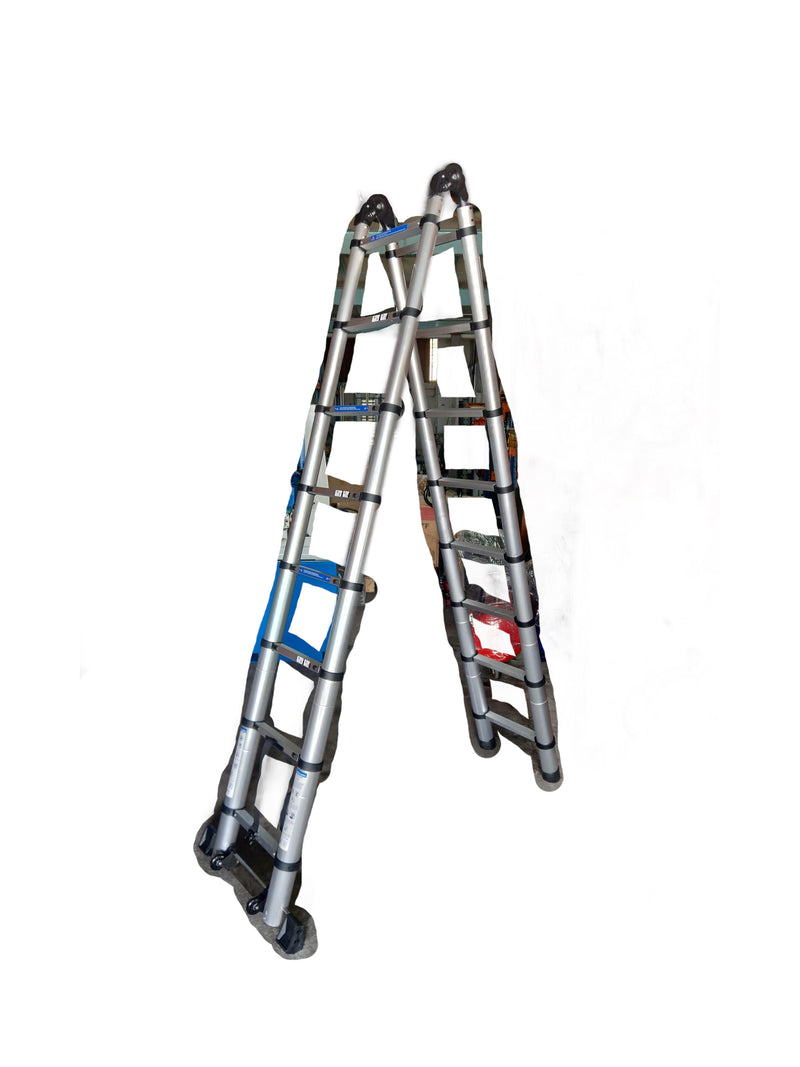 XG Double Side Telescopic Ladder | Height : 5m (8ft) | Model : XG-129 Telescopic Ladder XG Nylon Hinges - L-XG129A50 