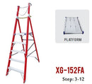 XG Fibreglass Platform Shelf Ladder, C-Type | Sizes : 3 - 12 Steps | Model : L-XG152FA Ladder XG 