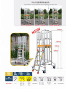 XG Mini Foldable Aluminium Scaffolding with Adjustable Platform height 1.2M-1.8M | Model : L-XG177A5+1 Scaffolding XG 