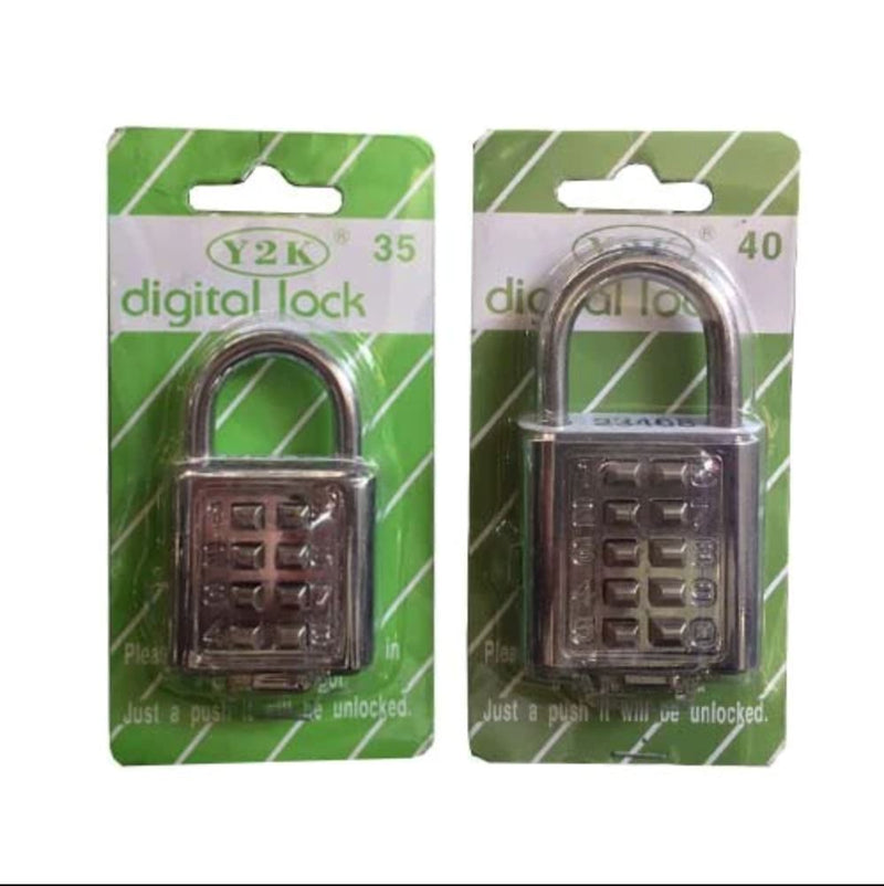 Y2K 10 Button Digital Lock | Size : 35mm (PL-Y35), 40mm (PL-Y40)| Model : W35 or W40 Padlock Y2K 