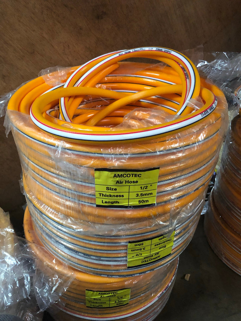 Yellow Air Hose 1/2" | Model : HOSE-AY04 | Sizes : Per m, 50m roll, 100m roll Air Hose Aiko 